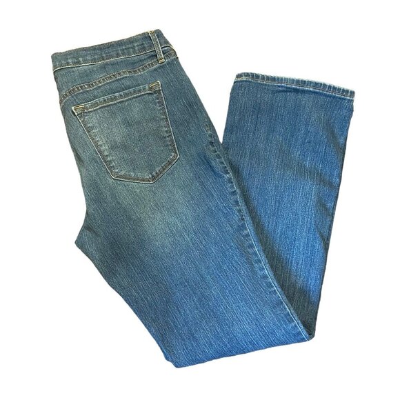 Old Navy Women Med Wash Curvy Mid Rise Bootcut Distressed Denim Jeans Size 12 - Picture 11 of 13